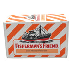 Fisherman's Friend Spicy Mandarin Lozenges in a clear package, highlighting the dry grocery snack with spicy mandarin flavor.