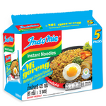 Indomie Mi Goreng Instant Noodles with Barbeque Chicken flavor in a grocery package, featuring colorful noodles and seasoning packet.
