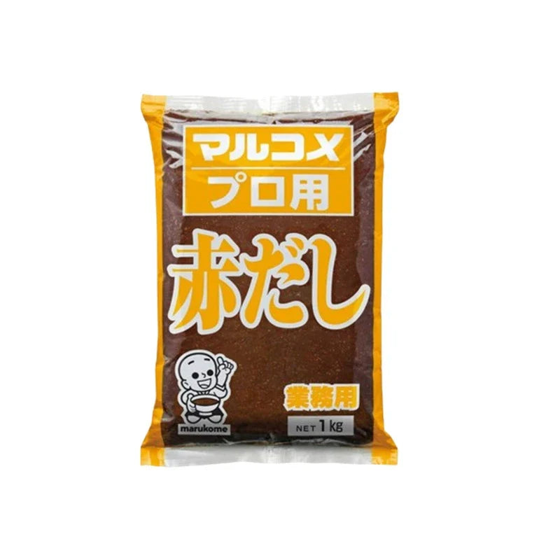 Marukome Miso Akadashi gluten-free vegetarian dry grocery in a 1kg bag, four-pack, traditional Japanese soy paste packaging