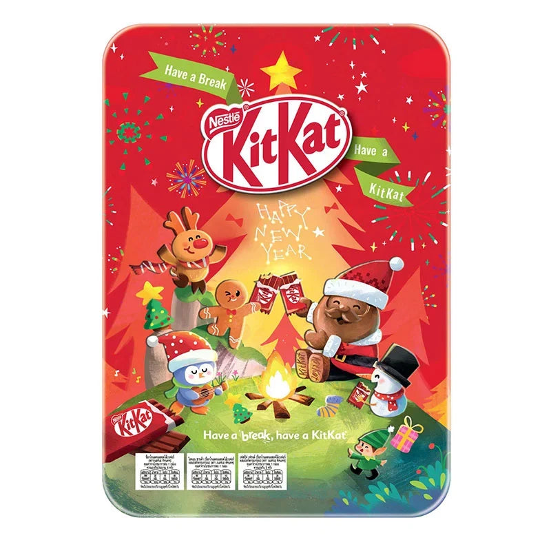 KitKat seasonal festive chocolate break bar in 97.4g package, showing the chocolate wrapper with festive design.