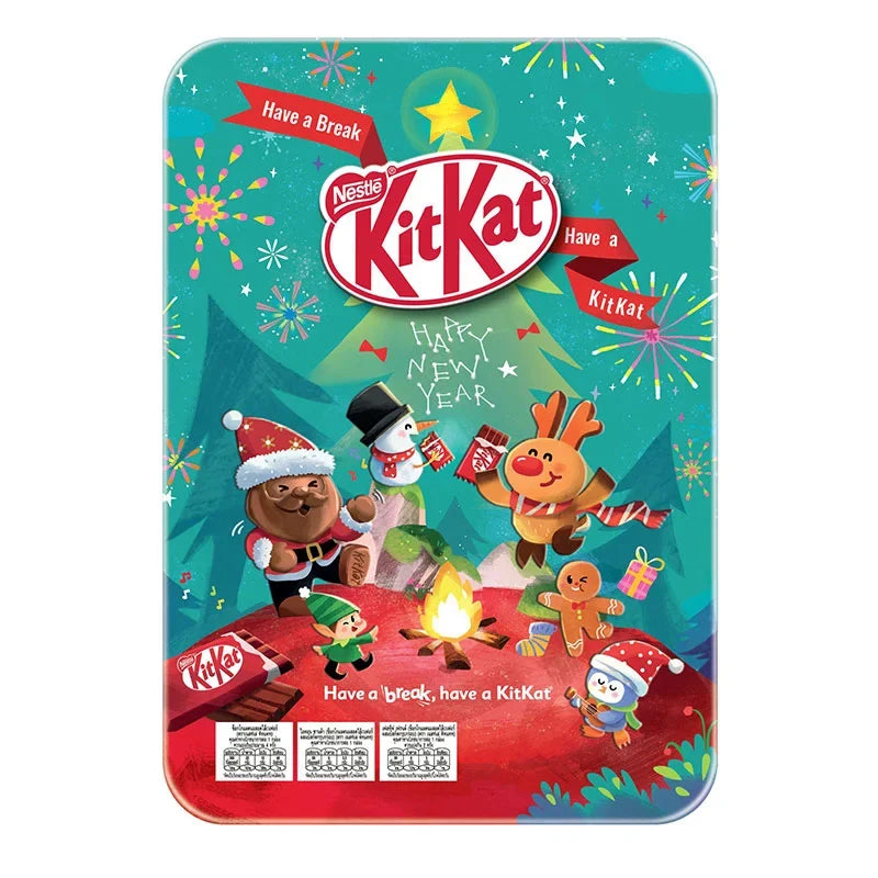 Kitkat chocolate seasonal festive break 97.4g, a crispy wafer chocolate bar from KITKAT in festive packaging.