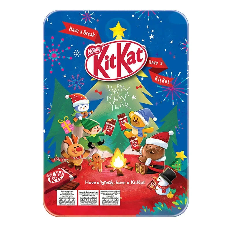 Kitkat seasonal festive chocolate break bar in 97.4g packaging, featuring the iconic KITKAT branding and holiday-themed design.