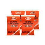 S & B Marco Polo Chili Pepper Ichimi Togarashi in four 300g bags, dry grocery spice with red chili flakes and aromatic seasoning.