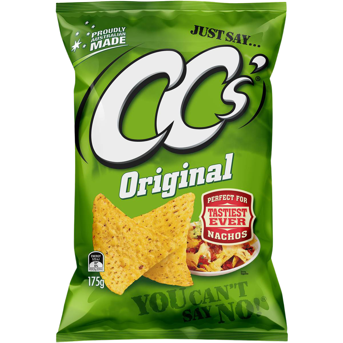 Cc's Corn Chips Original, crispy confectionery snack with colorful candy-coated pieces in a bowl.