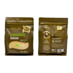 Wangkanai Premium Organic Sugar 800g in a clear plastic bag, showing white, granulated organic sugar suitable for baking and cooking.