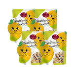 Sriwanna Gold dried mango with chili and salt in 40g packets, featuring vibrant mango slices coated with chili and salt.
