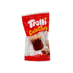 Trolli Gummy Fruity Cola Club candies in a clear plastic bag, colorful gummy confections from Trolli snack and confectionery collection