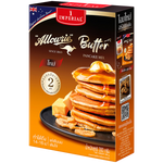 Imperial Pancake Butter Milk in a bottle, grocery product with creamy milk and butter flavor for breakfast recipes.