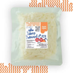NIMNIM Egg White Fiber Noodles, dry grocery, low calorie high fiber egg white noodles on a white background.