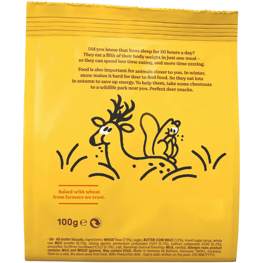 Bahlsen Leibniz Zoo Original Biscuits display colorful animal-shaped cookies in a box, perfect for snack time or kids' treats.