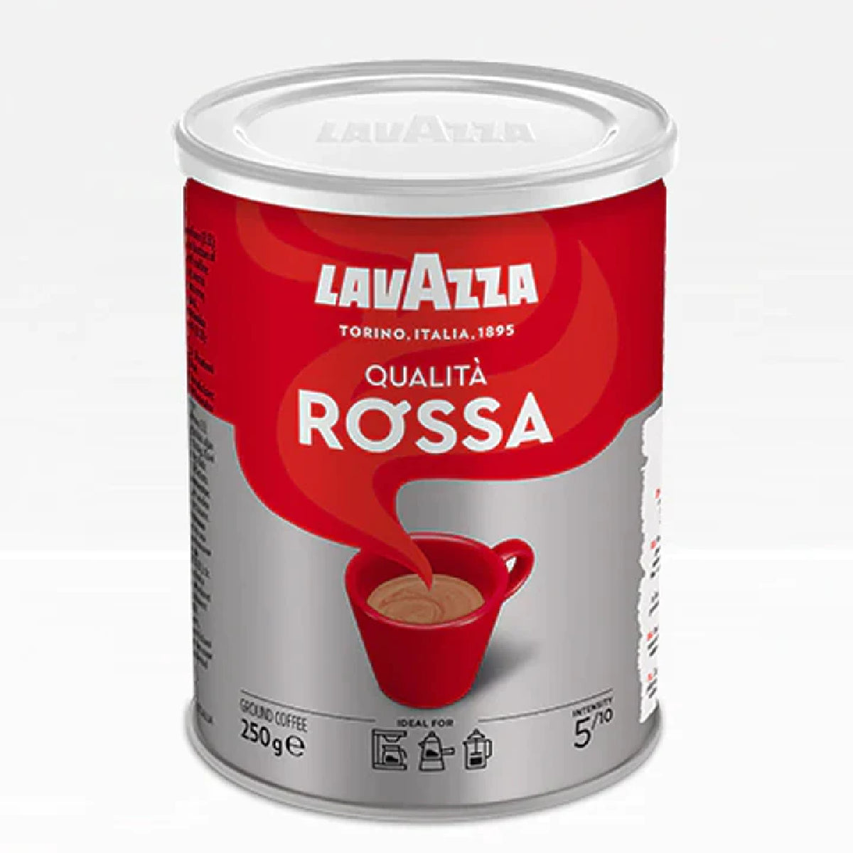 Lavazza Rossa coffee drink in a glass with a foamy top and dark coffee color, showcasing the rich, creamy beverage.