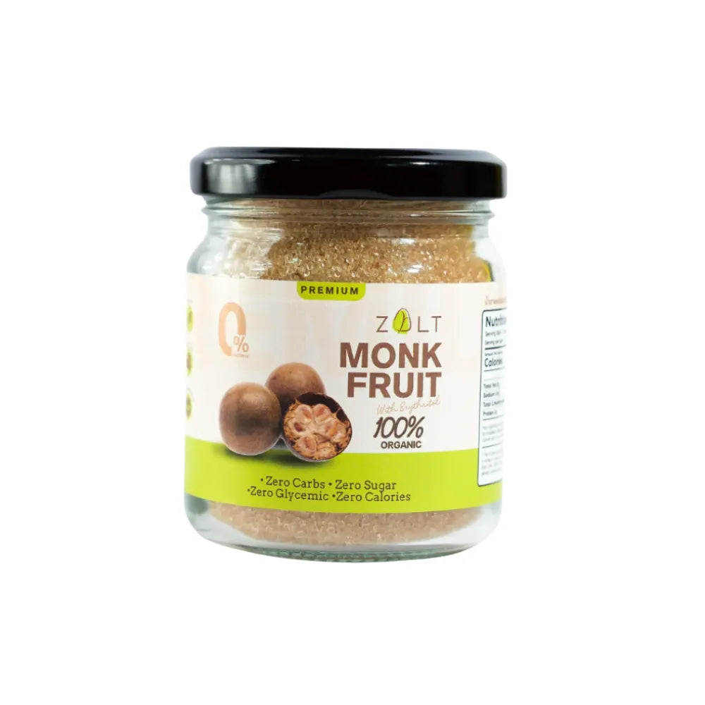 Zalt Luang Han Guo Sugar in dry grocery packaging with certificate label, showcasing the product's authentic quality and branding.