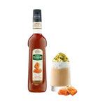 Mathieu Teisseire Sea Salt Caramel Syrup 700ml bottle, featuring rich caramel flavor and sea salt accents, in a clear plastic bottle.