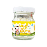 Begin Baby Honey Milk Tablets snack, sugar-free high calcium confectionery with real honey, displayed in a clear container.
