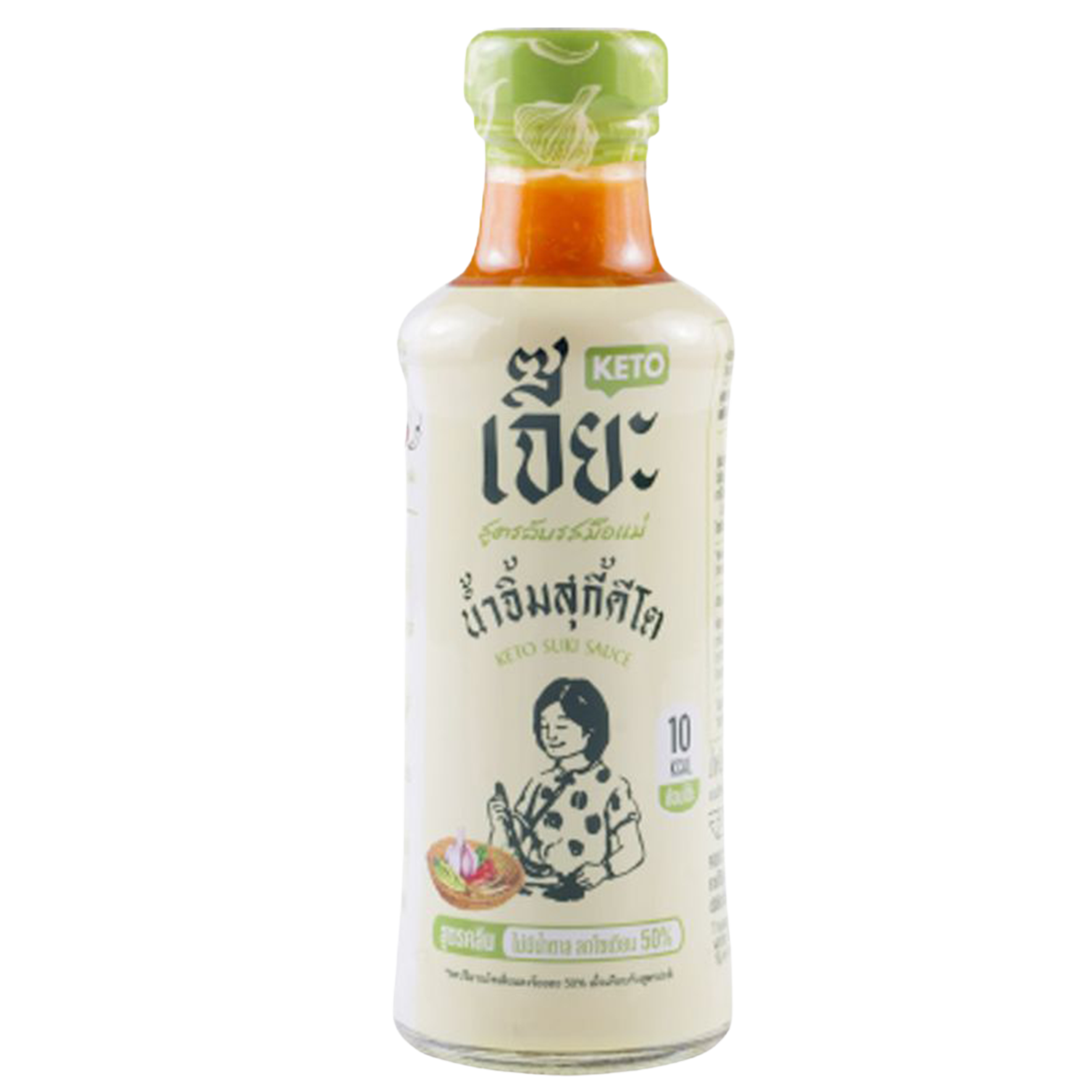 Bottle of Jea Keto Suki Sauce 0% from Jea, a grocery product with the sauce visible in a clear container.
