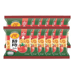 PR Rice Cracker Tomato Flavour snack pack, 18g x12, crispy rice crackers with tangy tomato flavor in a colorful snack package.