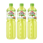 PFO Lime Juice Mixed 55% in 1L bottles, three-pack, dry grocery product with fresh lime juice content.