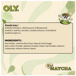 Oly High Protein Cereal Matcha in a box, showing the cereal packaging with green matcha flavor branding and product details.