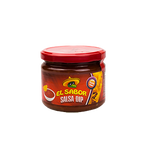 El Sabor Salsa Dip in a bowl, showcasing vibrant red tomato-based salsa with herbs and spices, perfect for snacks or parties.
