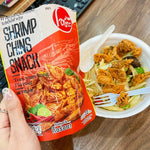 O-yua Shrimp Chin Snack Tom Yum flavor, crispy fried seafood snack in 22g package, savory confectionery from O-YUA brand