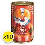 Super C Chef Sardines in Tomato Sauce 155ml can, with ten cans shown, featuring a label with sardines in sauce on the can.