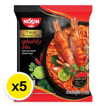 NISSIN Thai Signature Tom Yum Kung Creamy Instant Noodles 72g with dried noodles and soup seasoning in packaging