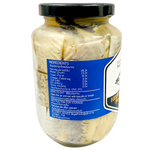 Captain Hook's Pickel Herring Net Swedish grocery product, showing a net filled with pickled herring fish in a clear container.