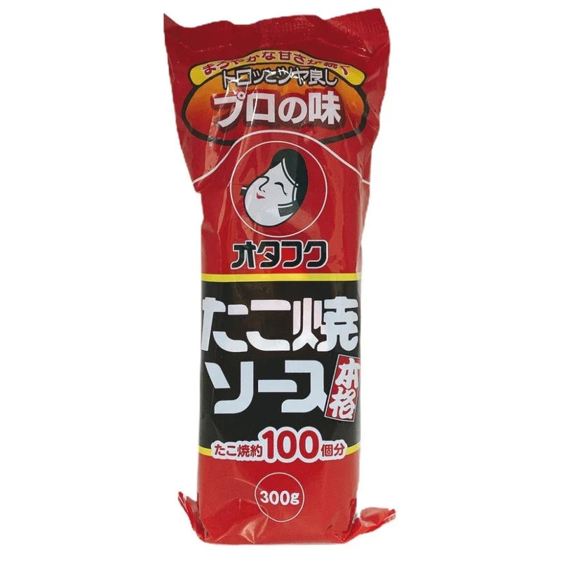 Otafuku Takoyaki Sauce 300g bottle, dry grocery item, with label visible, for authentic Japanese takoyaki flavor.