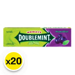 Wrigley's Blueberry Gum 13.5g packs, colorful blueberry-flavored chewing gum, arranged in a display for snacks and confectionery.