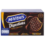 Mcvitie's Digestive Dark Chocolate confectionery snack featuring crunchy digestive biscuit topped with smooth dark chocolate.