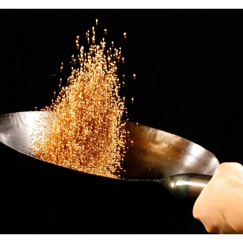 Makoto Marufuji roasted white sesame seeds in 1kg packs, dry grocery product, showing white sesame seeds in transparent packaging