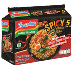 Indomie Hot Spicy Chicken instant noodles in a grocery package with bright packaging and spicy flavor branding.
