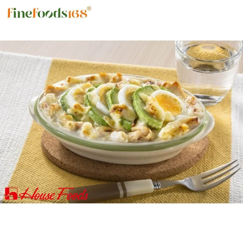 House Makaroni Gratin Sauce 80g dry grocery packet, creamy cheese sauce for baked macaroni dishes.