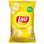 Lay's classic potato salt snack bag, crispy confectionery snack with salted potato chips in a colorful bag.