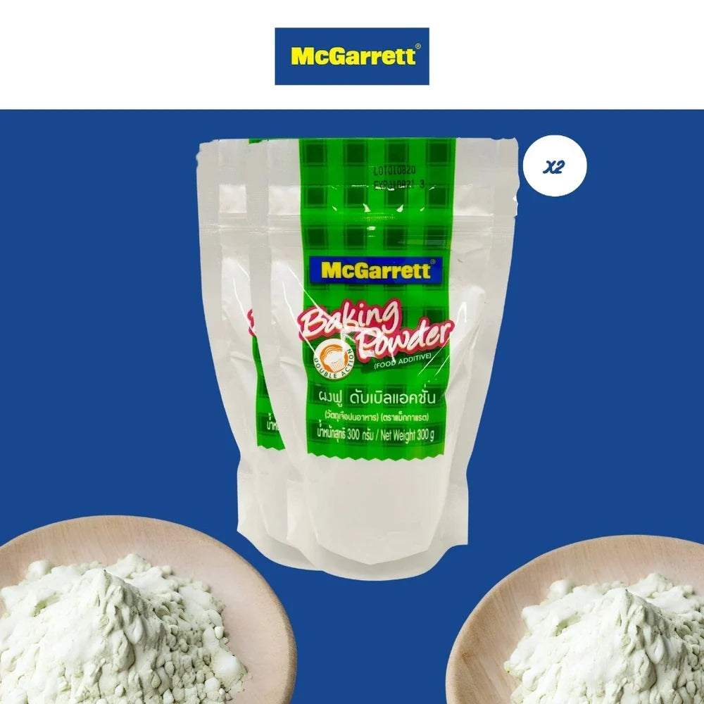 Mcgarrett Double Action Baking Powder 300g in a white box, used for baking and cooking in dry grocery products