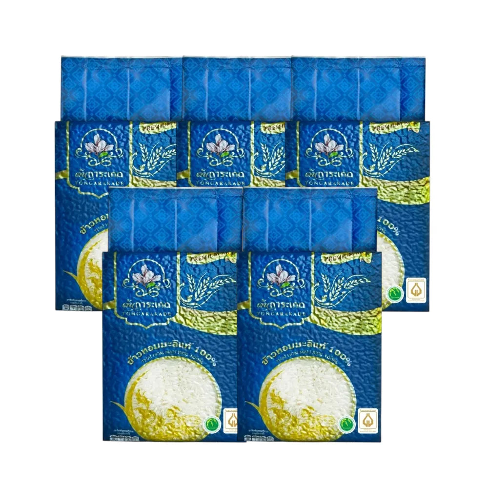 Tongarakade 1kg bag of authentic Jasmine rice, premium dry grocery product, showcasing white, fluffy rice grains.