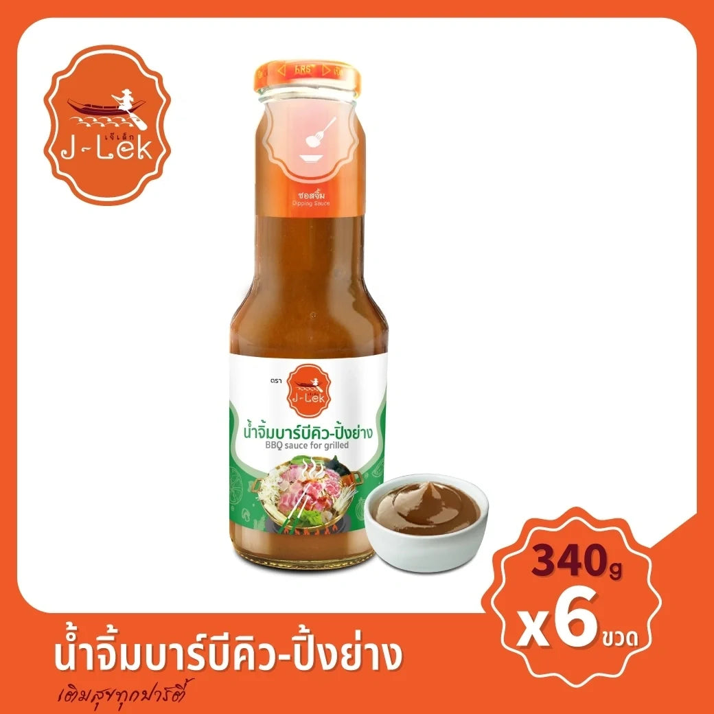 J-LEK Jae Lek barbecue sauce in a 340g bottle, perfect for grilling and adding rich flavor to meats and vegetables.