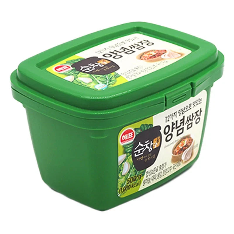 Sajo Haepyo Samjang Korean sauce in a 500g jar, ready for dipping or cooking, from the Sajo Haepyo dry grocery collection.