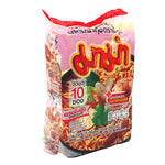 Mama Instant Noodles Tom Yum Kung 55g package with spicy, flavorful dry noodle product and colorful packaging.