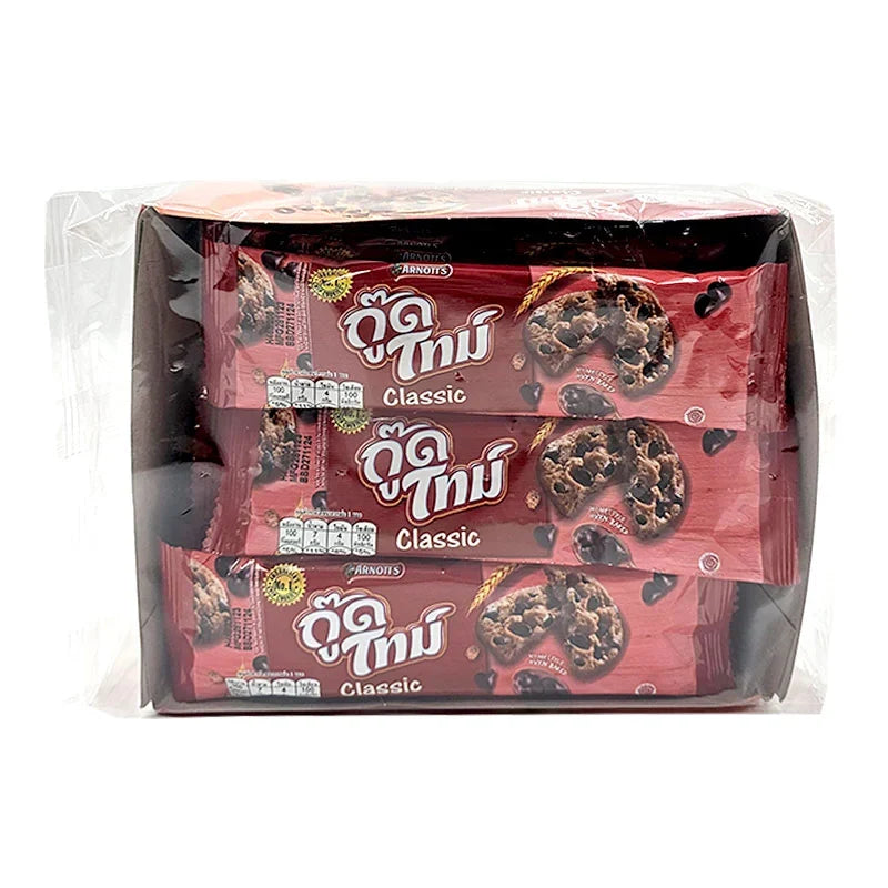 Arnotts Classic Chocolate Chips Cookies 22.7g, snack pack with golden cookies loaded with chocolate chips, ideal for dry grocery.