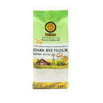 Bag of Baboo Dark Rye Flour in a grocery store, showing the product packaging and label with the Baboo brand.