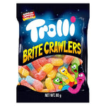 Trolli Gummy Brite Crawlers in 80g package, colorful chewy gummy candies from Trolli, popular snack confectionery.