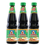 Three 600ml bottles of DEK SOM BOON Boon Seasoning in clear plastic bottles with labels, used for dry grocery cooking.