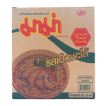 MAMA Duck Pa-Lo Flavour Instant Noodles 55g, dry grocery pack of 30, with steaming noodles and flavorful broth in the bowl.