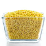 Flying Tiger Split Mung Beans Bin 10kg in dry grocery section with a clear view of the reusable storage container.