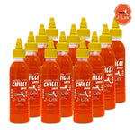 J-lek Jae Lek chili sauce bottles in 235g dry grocery pack, featuring vibrant red sauce in clear glass bottles
