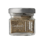 GEO Foods Truffle Pepper 20g jar with black pepper and truffle pieces, dry grocery spice for enhancing dishes
