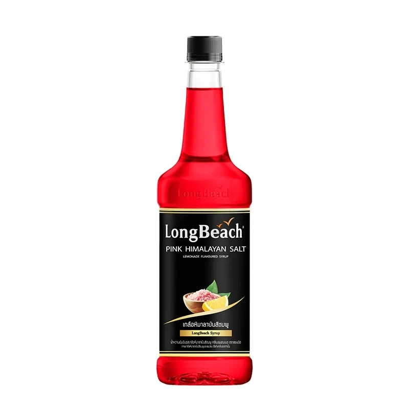 LongBeach Dry Grocery syrup bottle, clear plastic container with LongBeach label, showcasing the LongBeach Syrup product.