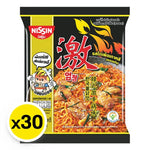 NISSIN Premium Bag Korean Hot Chili Chicken dry grocery snack, 60g packet, spicy flavor, 30 packs in the box