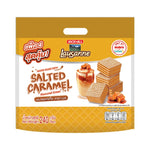 LAUSANNE Lausanne Wafer Non Coated Salted Caramel snacks, 60g x4, dry grocery confectionery with crispy wafer and salted caramel flavor